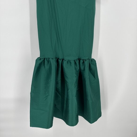 Betsy & Adam Size 2 Green Flounce-Hem Midi Cocktail Party Dress Sleeveless - Picture 5 of 10